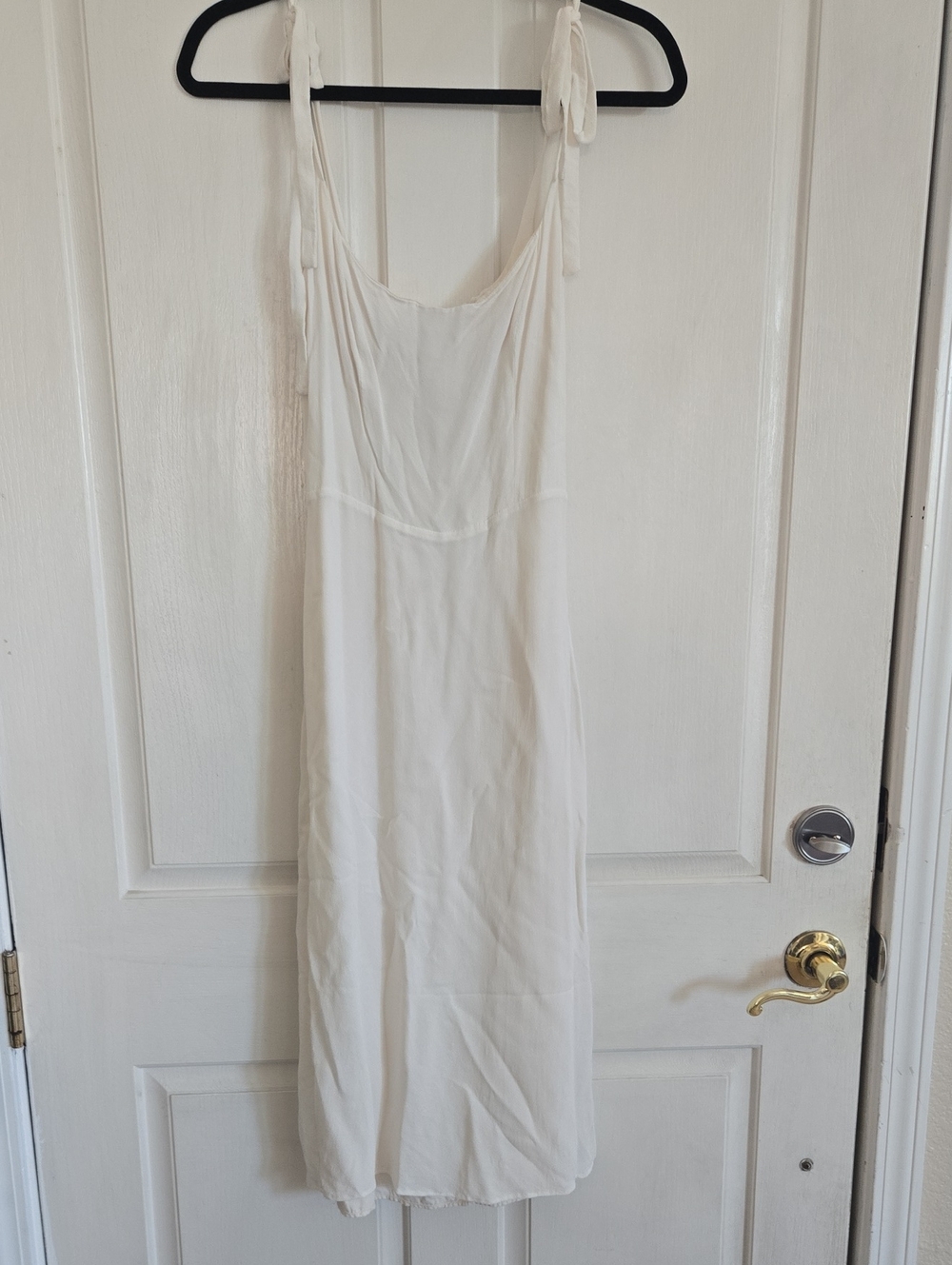 Reformation Ivory Tie-Shoulder Midi Dress